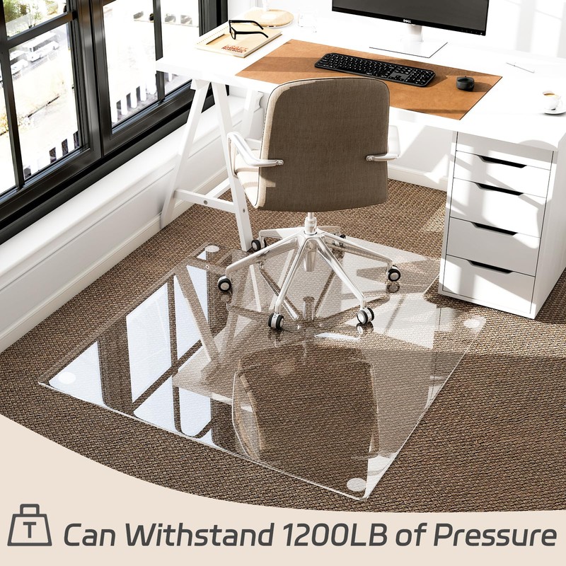 GLSLAND Irregular Tempered Glass Floor Mat - 36" x 48"
