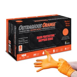 Atlantic Safety OO-M Outrageous Orange® disposable gloves - M
