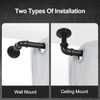 OLV 2 Pack Black Industrial Curtain Rods for Windows 48