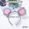 EUPSIIU EUPSIIU 2 Stück Haarreifen Maus Ohren Stirnband，Maus Ohren Haarreif Grau Stirnbänder Tier Maus Kostüm für Kinder Erwachsener, Mäuschen Haarreif für Fasching Karneval Party Kostüm Accessoires (Maus)