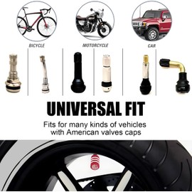 LOCORED American Flag Car Tire Valve Stem Caps, 8PCS Tire Valve Caps, Black Red, Universal for Sedan, SUV, Truck, Bicycle and Motorcycle (Red)