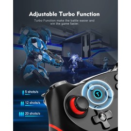 NENOTOH Pro Controller for Switch, Switch Lite & OLED - Adjustable Turbo, Dual Vibration, Ergonomic Non-Slip Gamepad Joystick