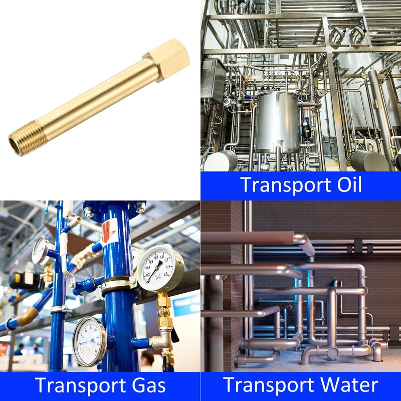 M METERXITY 3 Pack Extension Connection Pipe Fitting - Brass