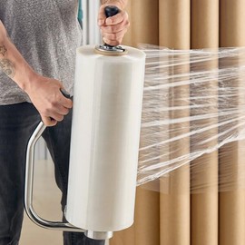 Industrial Stretch Film, 18" x 1476', 55 Gauge, Hand Pallet Wrap, Clear, 4/Case