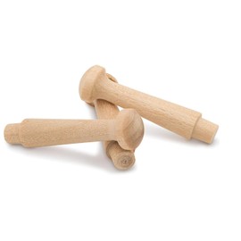 Wood Shaker Pegs, Pack of 25 DIY Wooden Wall Hooks, Jewelry Hangers (2" Long with 1/4" Tenon)