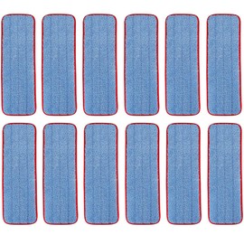 Microfiber Mop Pads for Rubbermaid Commercial 18 Inch Mop and 17 Inch Mop - 12 Pack Reusable Wet & Dry Cleaning Mop Head Replacement Refills Fit for Any Microfiber Flat Mop System 18" and 17"