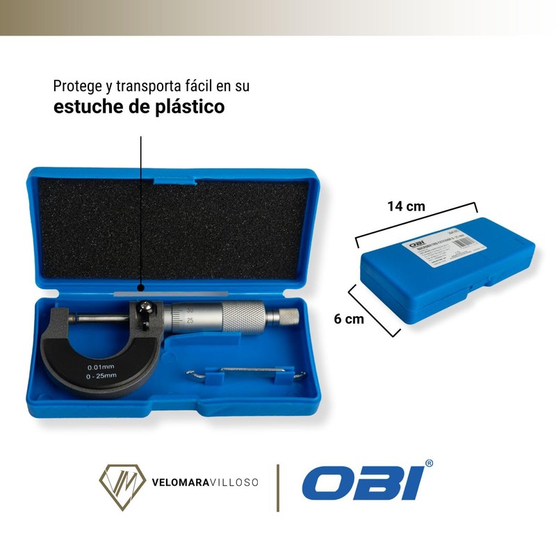 Micrometro Exterior 0 a 25 mm 405006 OBI