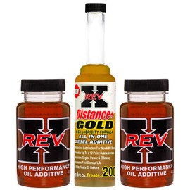 REV X Diesel Gold Kit - Distance+ Gold (8oz) + High Performance Oil Additive (2 Pack)