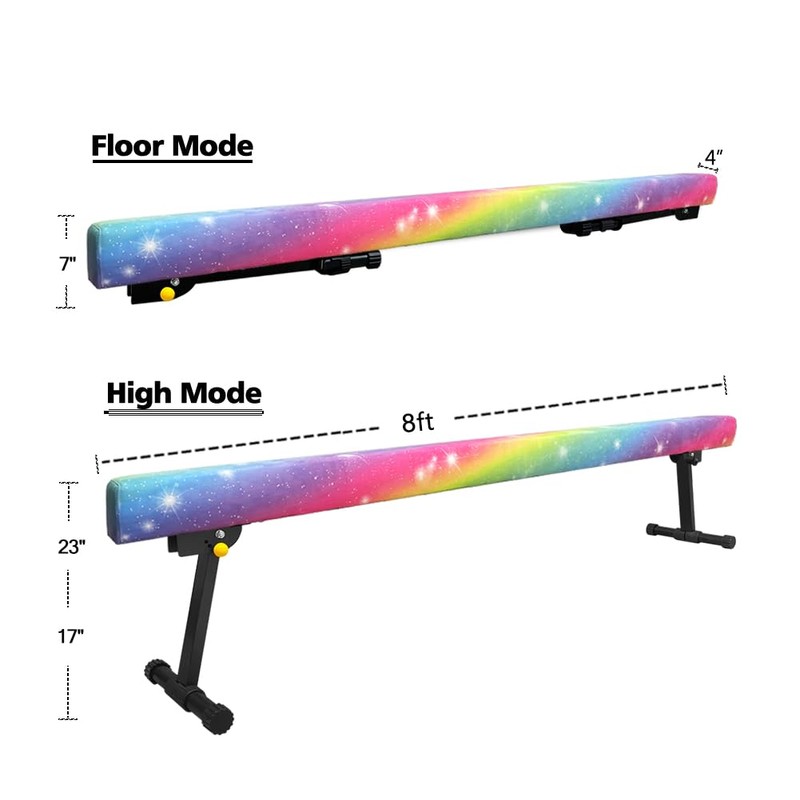 86 York 6ft/8ft Gymnastics Balance Beam, High and Low Floor