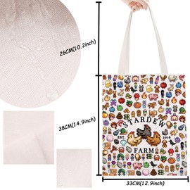 Stardew Merch Video Game Mech Tote Bag for Gamer Game Lovers Gift Game Farmer Gift Junimo Planter Gift (STAR Farm Tote)