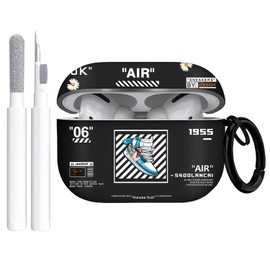 Gedicht for Airpods Pro Case, Cute Cool Blue Shoes Pattern TPU Soft Cases for Airpods Pro Case 1st Gen, Shockproof for Airpods Pro 2019 Case Men Women with Cleaner Kit & Keychain