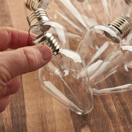 Factory Direct Craft Bulk Lot of of 75 Acrylic Fillable 4-1/2" Light Bulb Shaped Ornaments