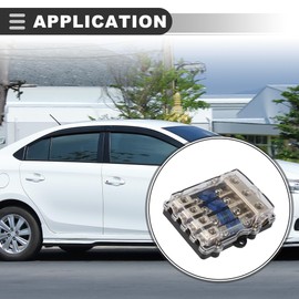 Motoforti Universal Fuse Holder Distribution Block, Plastic Zinc Alloy, Black Silver Tone, 1 Pcs