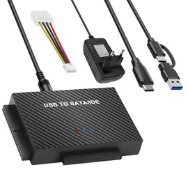 Wvoillty USB 3.1 to SATA/IDE Adapter Converter for 2.5/3.5 Inch HDD SATA Drives, Compatible with Windows/Vista/XP/Linusx, Incluso 12 V 2 A European Standard Adattatori