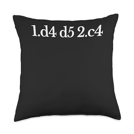 d4 d5 c4 Queens gambit Design Queens Gambit Chess Throw Pillow, 18x18, Multicolor