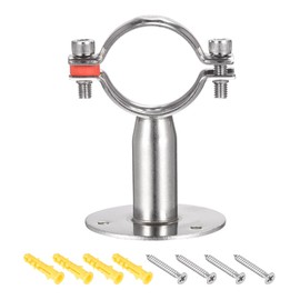 sourcing map Wall Mount Ceiling Mount Pipe Support, 304 Stainless Steel Adjustable Pipe Strap Clamp for 48-51mm Pipe 2pcs