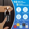 sourcing map Combination Padlock, 8-Digit Push Button Padlock 4-Position Locking