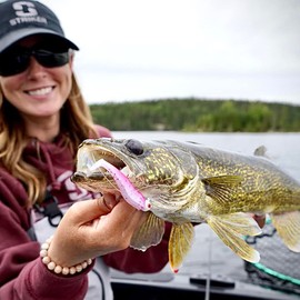 Northland Fishing Tackle Rigged Gumball Jig Swimbait Soft Plastic Lure, Shrimp, 1/8 Oz #1 Hook, 4/Card