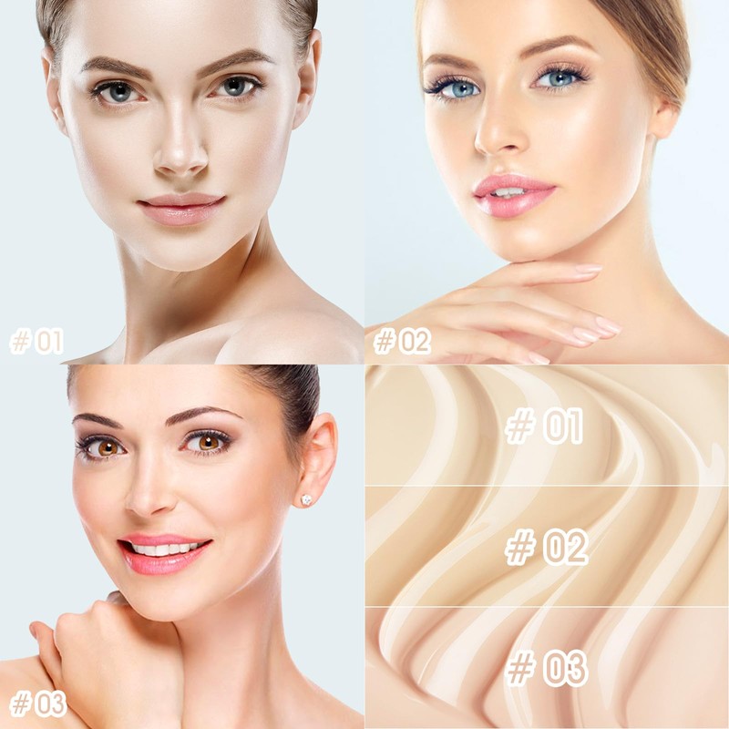 BEFIVECOK Liquid Concealer Makeup, Full Coverage Cream Face Concealer with