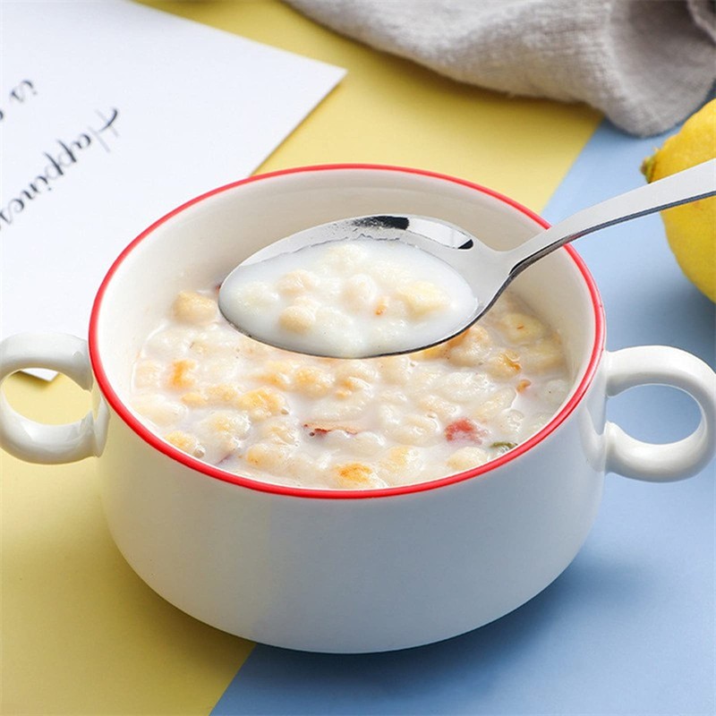 Ceramic Handle Stainless Steel Dessert Spoon Ceramic Handles Cutlery Spoons