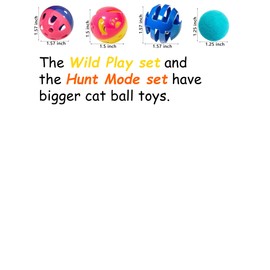 DIYUQISHI 6-Pack Cat Toy Balls for Active Cats and Kittens, Playful Bat (1.5'')