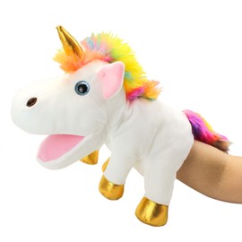 LOMTRATS Unicorn Hand Puppets for Kids,Toddler with Movable Open Mouths,Implying Happiness, Eternity, and Purity Perfect for Storytelling,Teaching,Preschool,Birthday Gifts