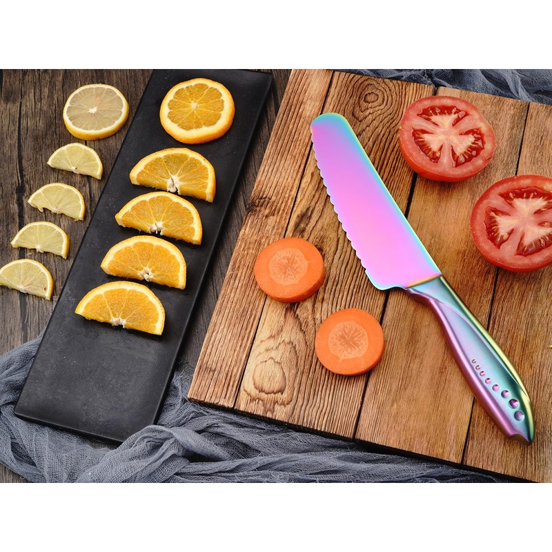WELLSTAR Sandwich Knife, 6 inch Serrated Utility Knife High Carbon