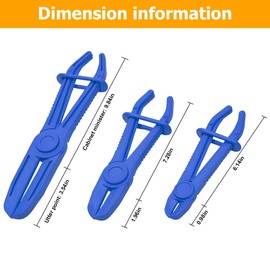 zipelo Hose Clamp Pliers, 6 Pack 3 Size Line Pinch Clamps Set, Plastic Hose Pinching Off Pliers for Automotive Radiator, Brake, Gas, Coolant Hoses and Fuel Lines, Vehicle Tools Car Accessories (Blue)