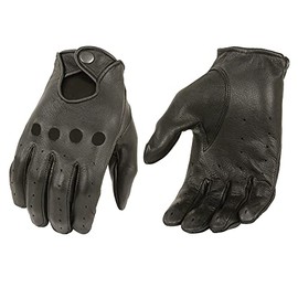 Milwaukee Leather MG7720 Ladies Black Deerskin Leather Unlined Professional Driving Gloves (XX-Large)