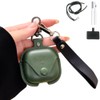 ChouXiLin Military Green Leather Case for AirPods 4/AirPods 4(2024) Noise