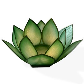 Om Gallery Capiz Shell Lotus Flower Decor Tealight Candle Holder for Serene Ambiance -Decorative Natural Shell Mini Candle Holders for Meditation, and Relaxation, Rain Forest