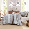 DJY Boho Quilt Set King Size Taupe Patchwork Striped Bedspread
