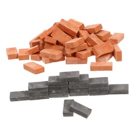 JOINPAYA 100 Pcs Mini Fake Wall Bricks Craft: Dollhouse Simulated Brick Mini House Miniature Landscape Building Cement Clay