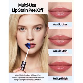 KIMUSE Lip Stain Masque, Lip Stain Peel Off Long-Lasting, Hydrating & Smudge-Proof Lip Color with Highly Pigmentation, Natural Matte Finish Peel Off Lipstains, Vegan Formula