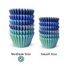 qiqee Standard Cupcake Liners - 300 Count, Blue Gradient, Disposable,