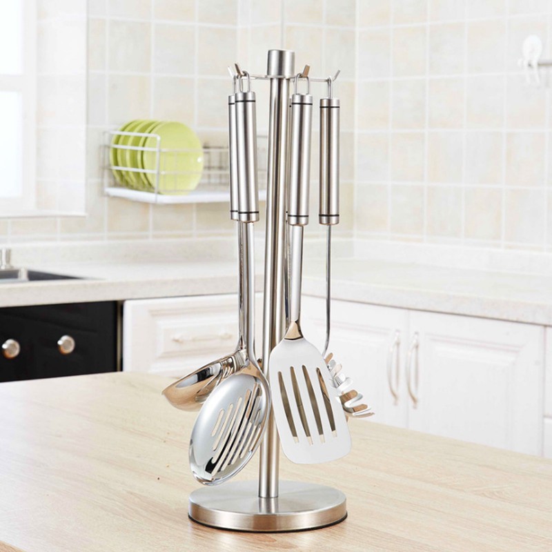 360 Degree Rotating Utensil Rack Spatula Spoon Soup Ladle Holder