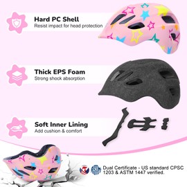 EllaSeek Toddler Bike Helmet Age 1-3, Kids Skateboard Helmets for Baby Girls Boys, Adjustable Infant Cycle Helmet for Scooter Cycling Skateboard