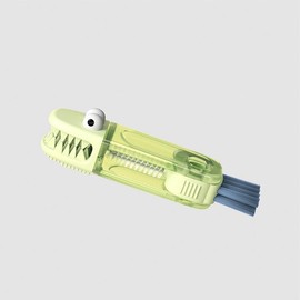 SANZUCHAN Crevice Cleaning Brush，Bottle Brushes for Cleaning，3 in 1 Cup lid Cleaning Brush for Bottle Gap Tight Spaces Bottle，Multifunctional Portable Cup lid Cleaning Brush (Green Crocodile)
