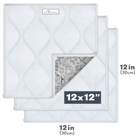 Paw Inspired Guinea Pig Cage Liners Pads | Washable Fleece Bedding for Guinea Pigs, Ferrets, Rabbits, Hamsters, Small Animals | Super Absorbent Pee Pads (Light Gray, 12X12 (3 Pack))