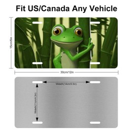 Muishi Frog Decorative License Plate, Vanity Tag, Metal License Plate, Aluminum Novelty License Plate Home Decor for Men/Women/Boy/Girls 6 X 12 Inch (4 Holes)