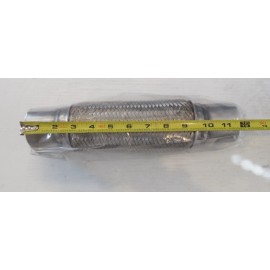 GWM Flex Exhaust Pipe Hose Braided w Neck 2-1/2", 8" of flex 12" total Length FP27