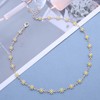 Allereya Boho Daisy Flower Choker Necklace Flower Beads Necklace White
