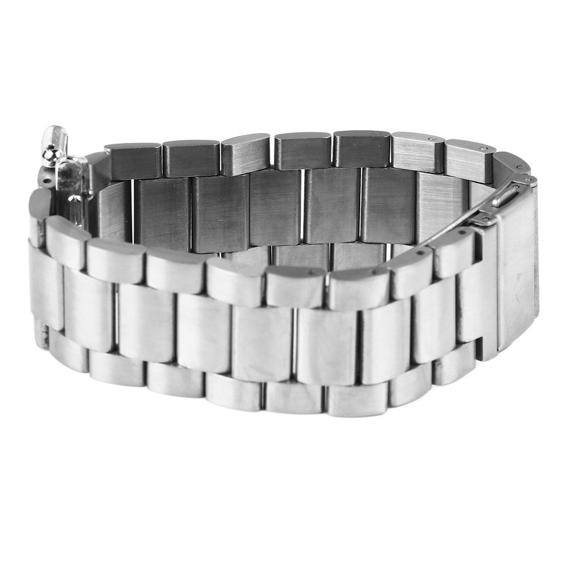 Smartwatch Strap Double Snap 3 Beaded Stainless Steel Replacement Wristband