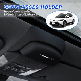 Karltys Sunglasses Holder for Toyota Corolla Accessories 2020-2025 /Corolla Cross 2022-2024 2025 (ONLY FIT with Sunroof) Car Glasses Holder Eyeglasses Protective Storage Organizer (Black)
