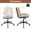 Giantex Armless Office Chair with Wheels, Faux Fur Desk Chair