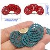 20-Piece Faux Leather Fan Shaped Tassel Kit Pendant Charms Filigree