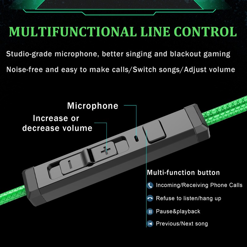 TUNSEZ HiFi Wired Earbuds, PRO Gaming Ear Buds Wired, in-Ear