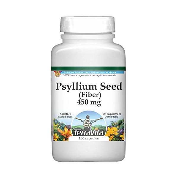 TerraVita Psyllium Seed (Fiber) - 450 mg (100 Capsules, ZIN: 511401) - 3 Pack