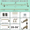 Antique Bronze Curtain Rod - 28-56" with 1" Diameter Discs,