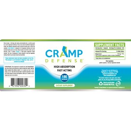 Cramp Defense® Magnesium for Leg Cramps, Muscle Cramps & Muscle Spasms. End Them Fast and Permanently. Organic Magnesium, Non-Laxative, NO Magnesium Oxide OR Herbs! Big 180 Capsule Bottle.